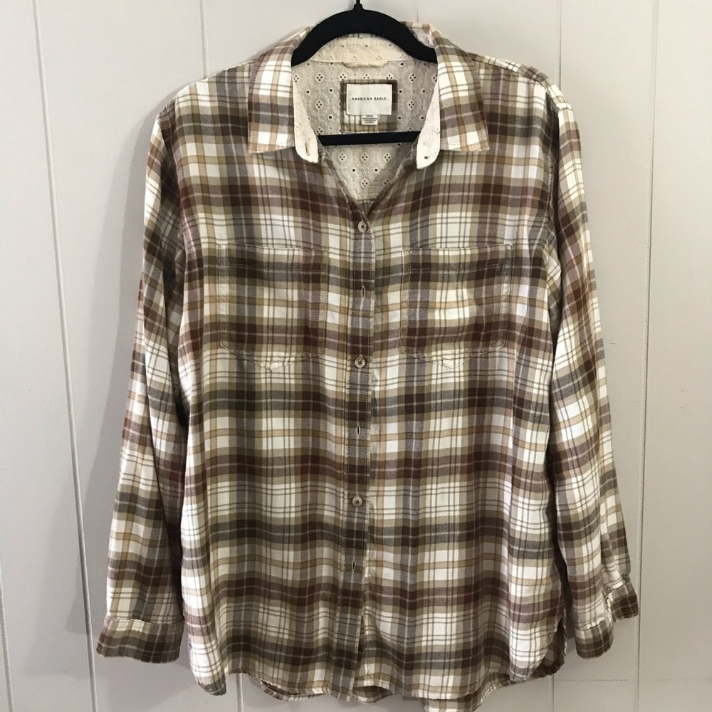 American Eagle Plaid Button Shirt